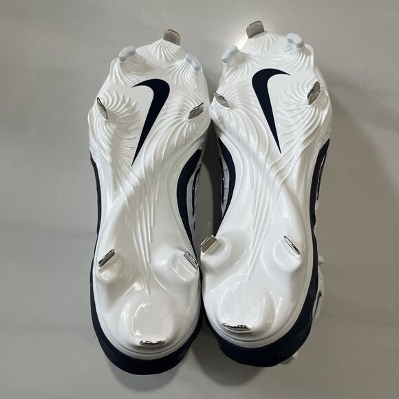Nike Alpha Huarache NXT Baseball Cleats Metal White Navy New DJ6517-103 Men sz 8